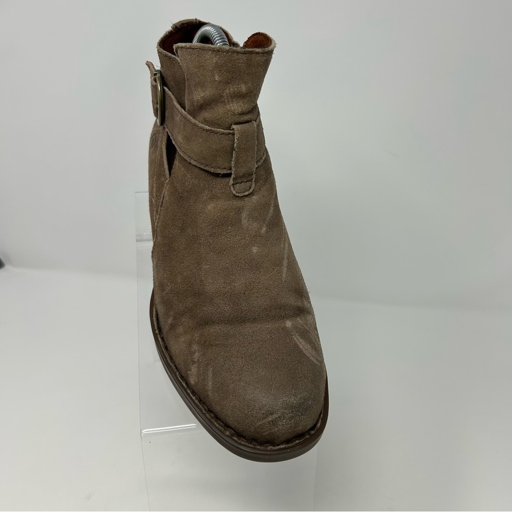 Born Jorgette Women's Heeled Ankle Booties Tan Taupe Brown Suede Size 8 **FLAW** - Picture 3 of 10